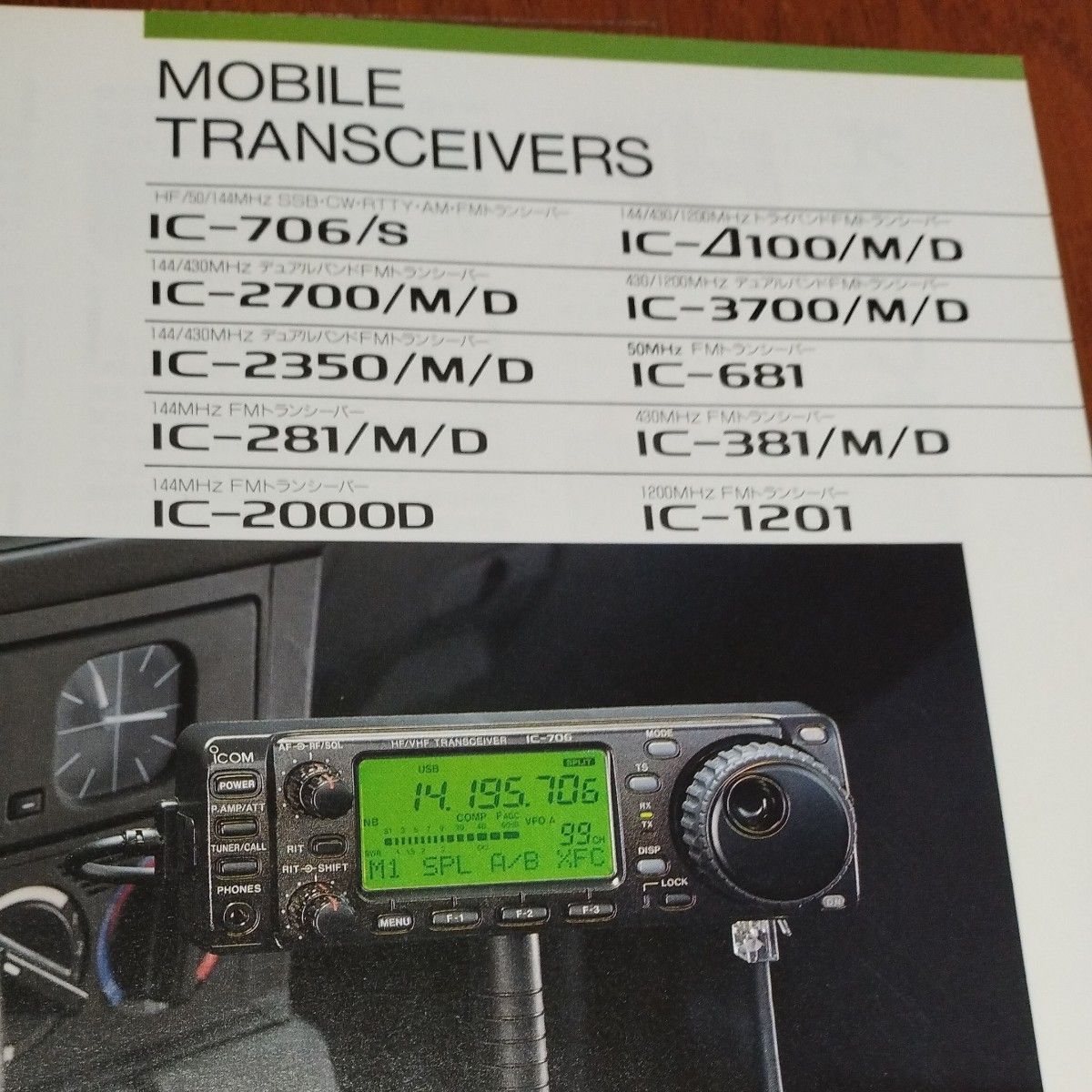 ICOM アイコム アマチュア無線 モービル機カタログ 1995年版 ICOM アイコム アマチュア無線 モービル機カタログ 1995年版