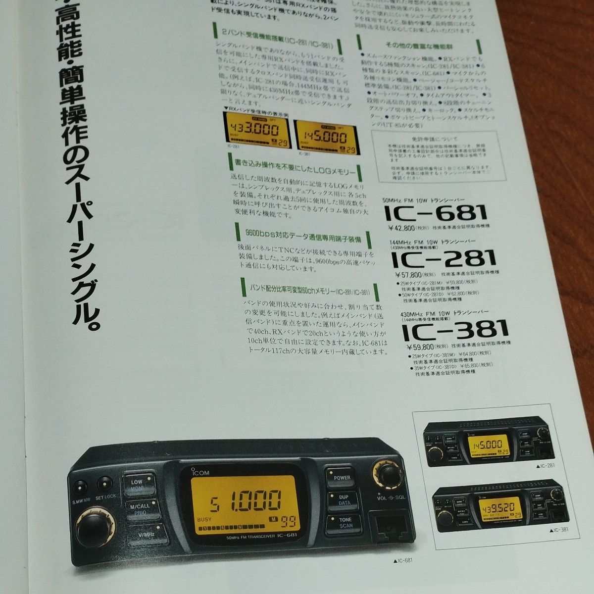 ICOM アイコム アマチュア無線 モービル機カタログ 1995年版 ICOM アイコム アマチュア無線 モービル機カタログ 1995年版