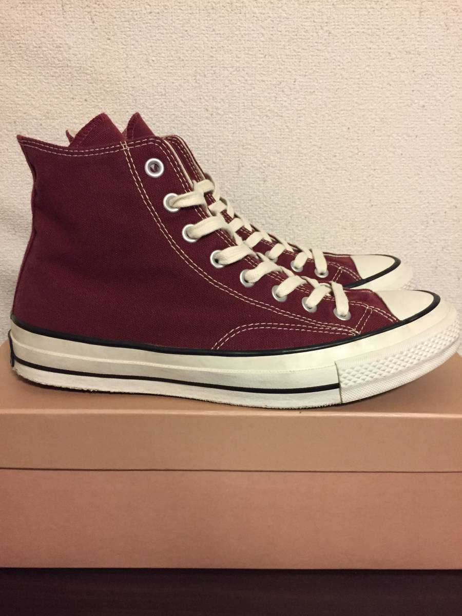 希少 CONVERSE ADDICT CHUCK TAYLOR CANVAS HI MAROON マルーン US9.5 28cm コンバース アディクト チャックテイラー_画像6