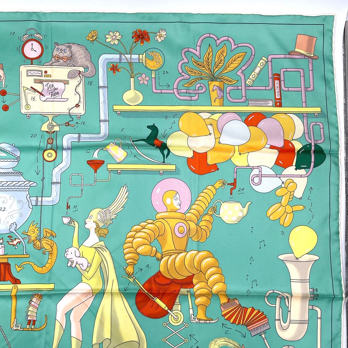 HERMES エルメス カレ90 TEA FOR TWO スカーフ シルク ストール HERMES エルメス カレ90 TEA FOR TWO スカーフ シルク ストール