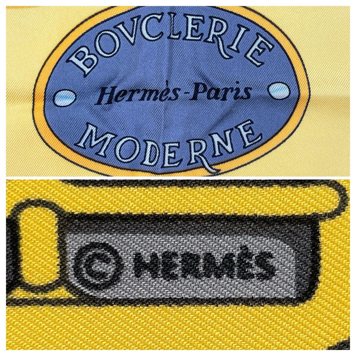 ✨希少美品✨ HERMES エルメス カレ90 モダンなバックル シルク100% HERMES エルメス カレ90 BOVCLERIE MODERNE モダンなバックル