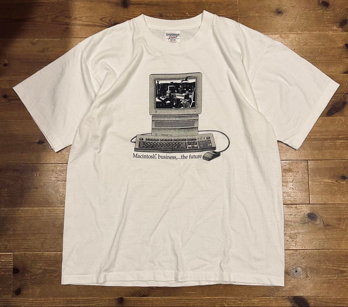 Tシャツ 古着 80s Apple アップル 企業 激レア XL USA製 両面 Tシャツ 古着 80s Apple アップル 企業 激レア XL USA製 両面