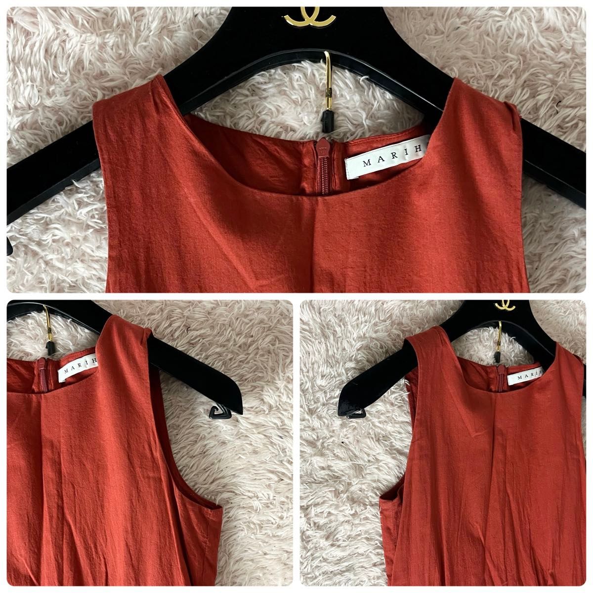 MARIHA オレンジ ノースリーブ ロングワンピース MARIHA マリハ 夏のレディのドレス ロングワンピース オレンジ
