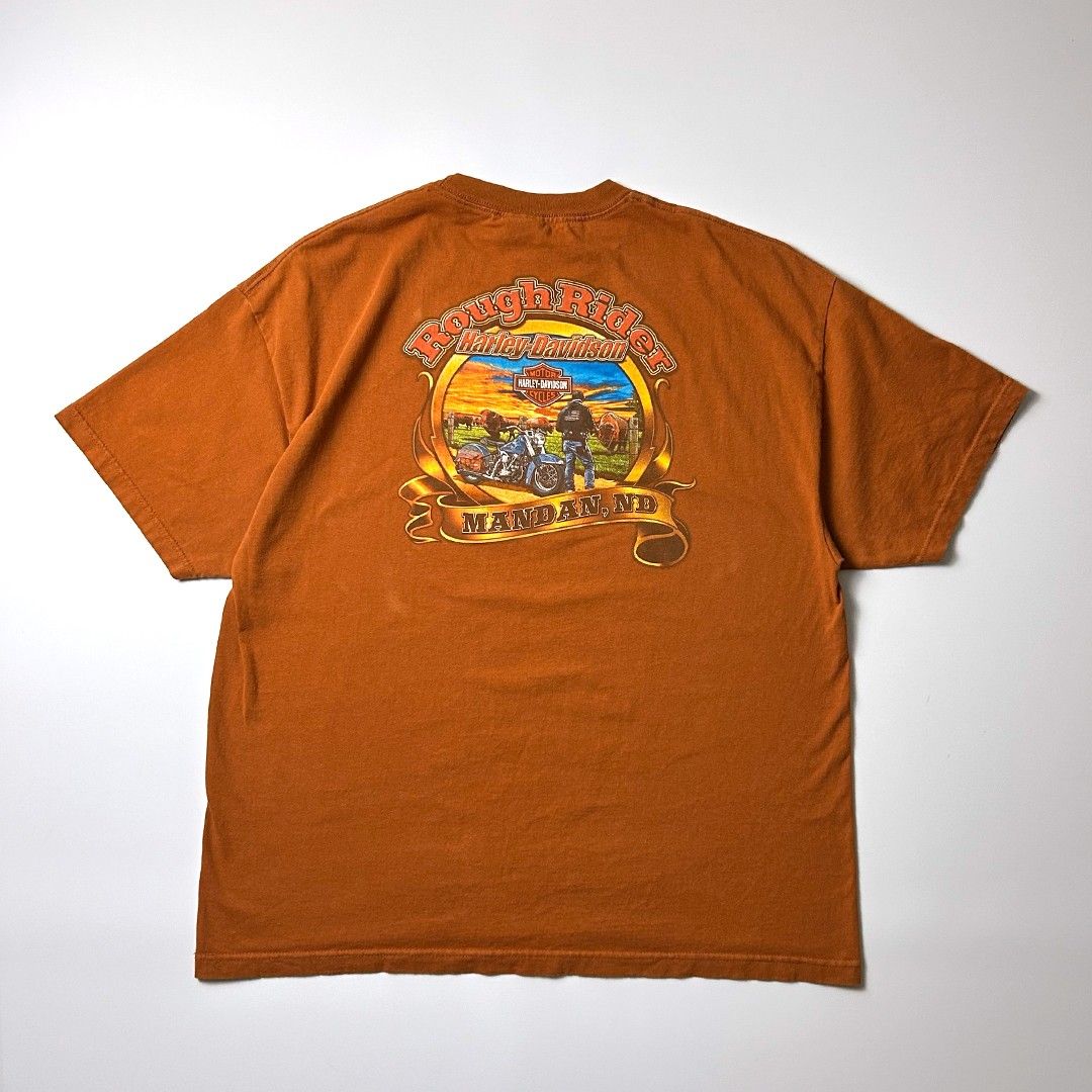 ハーレーダビッドソン Tシャツ 2XL ブラウン バックプリント ハーレーダビッドソン Tシャツ 2XL ブラウン バックプリント
