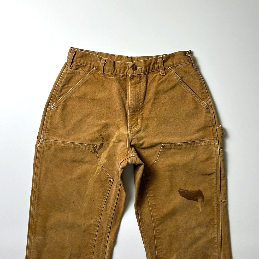 carhartt ダブルニー usa製 W32 L30 実寸W30 L28 茶 ペインター carhartt ダブルニー usa製 W32 L30 実寸W30 L28 茶 ペインター