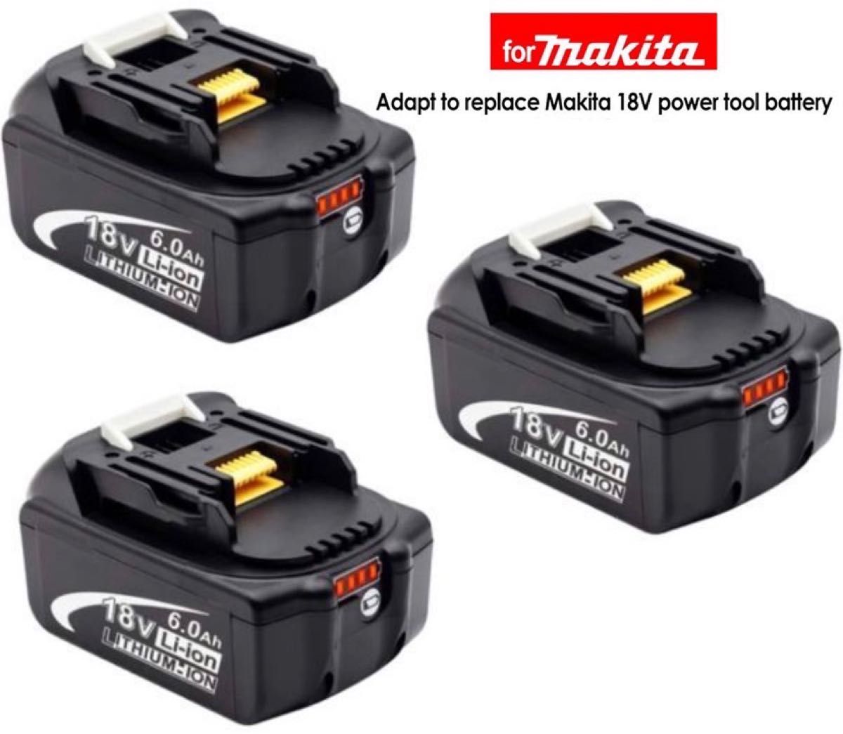 3個セット)マキタ 18v互換バッテリー6 0Ah makita 高額 3個セット)マキタ 18v互換バッテリー6 0Ah makita 高額