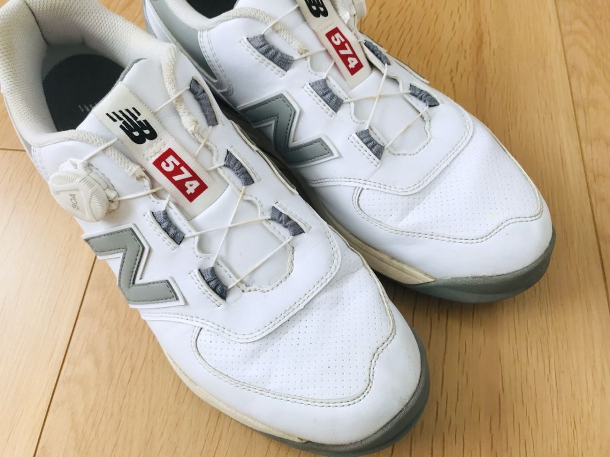 良品】ニューバランスGOLF＊574＊ダイヤル式ゴルフシューズ＊白