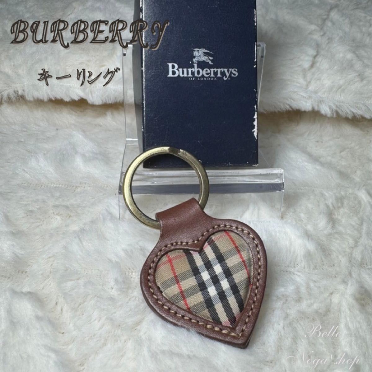 BURBERRY バーバリー キーリング ノバチェック ハート 箱付き BURBERRY バーバリー キーリング ノバチェック ハート 箱付き