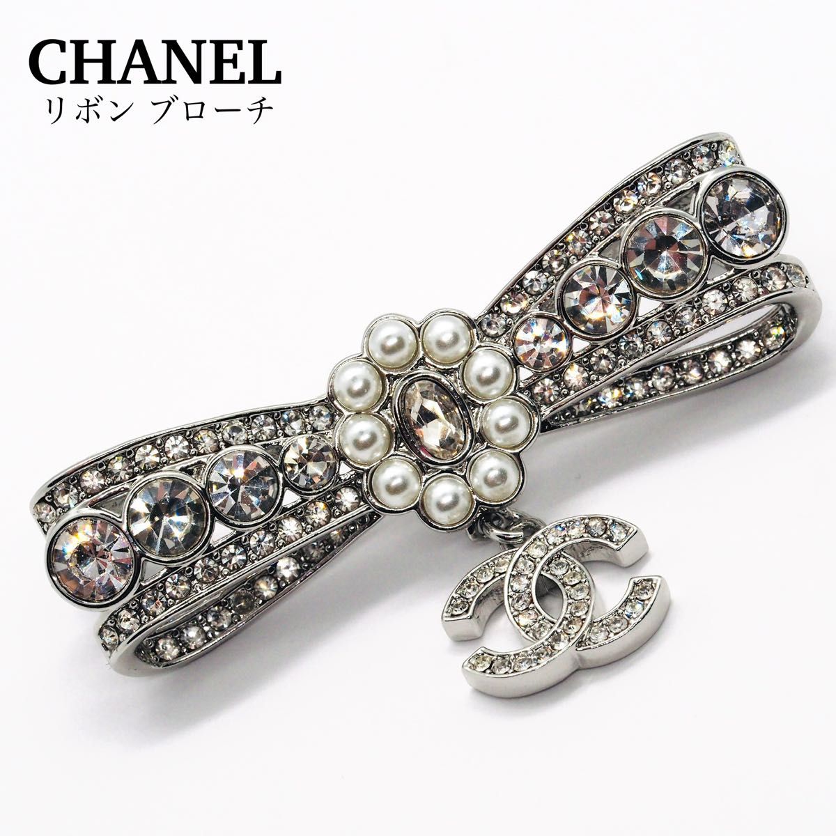 【おしゃれリボン♪】CHANELリボンブローチ CHANEL】リボンブローチ ラインストーン ココマーク|Yahoo