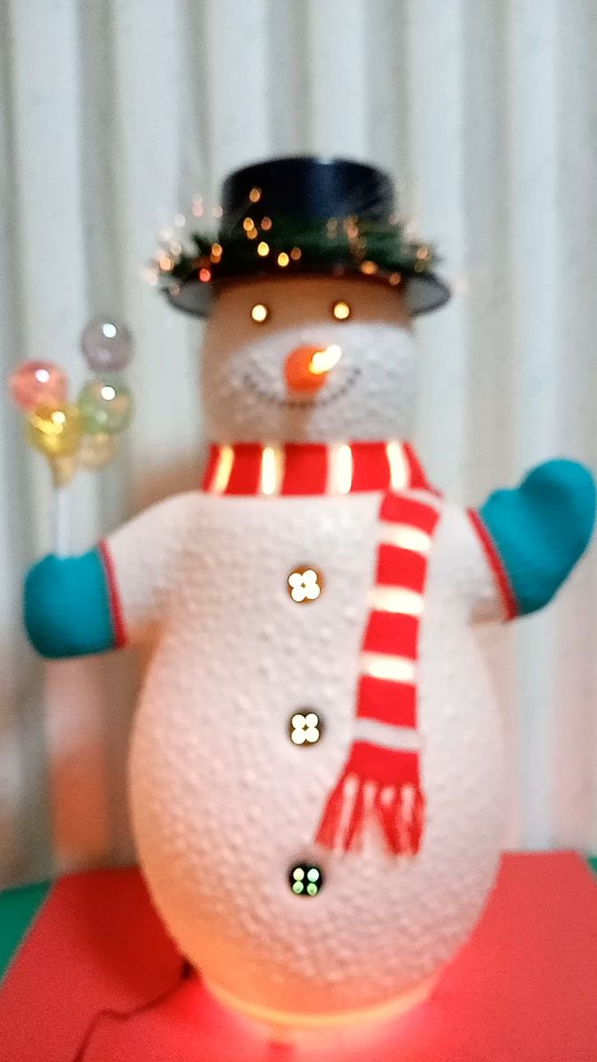 ★未使用美品★ スノーマン クリスマス人形 ファイバークリスマス サンタオーナメント イルミネーション 高さ60cm大型