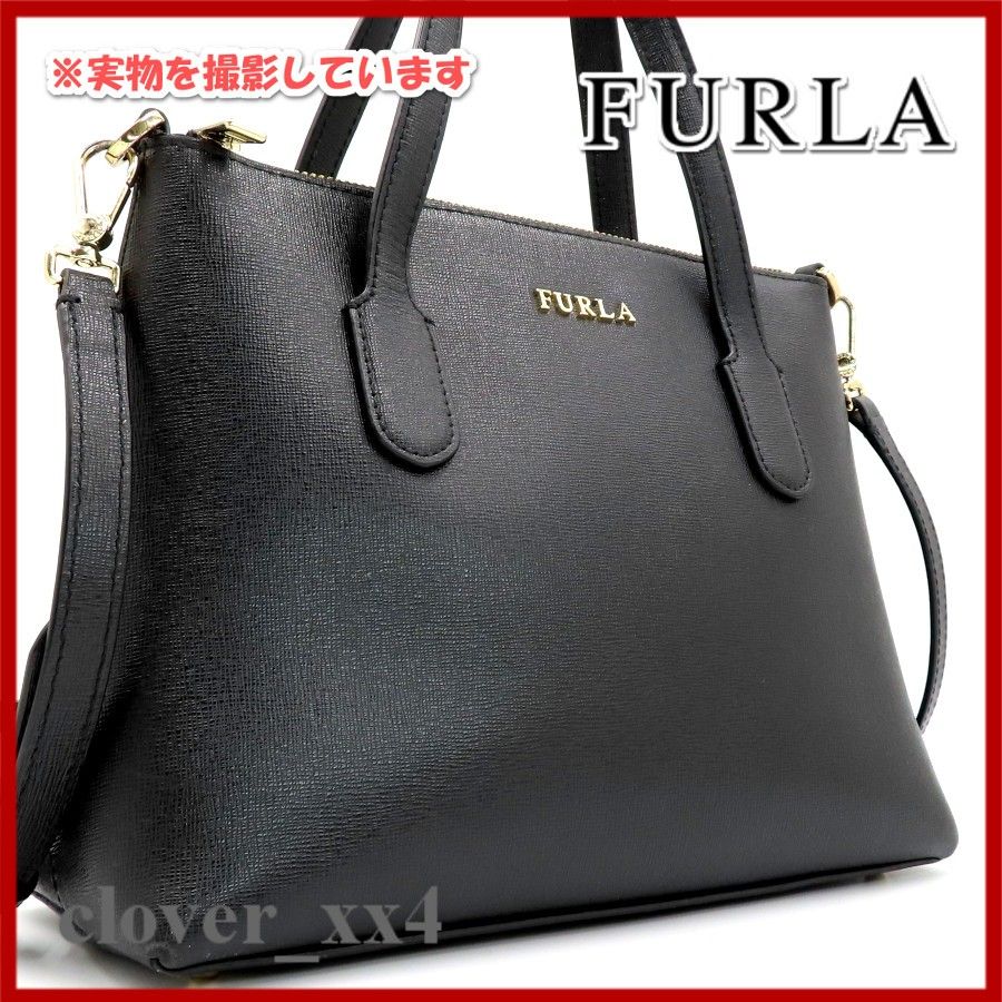 美品】フルラ ショルダーバッグ ブラック 黒 レザー ジル FURLA 美品】フルラ ショルダーバッグ ブラック 黒 レザー ジル FURLA