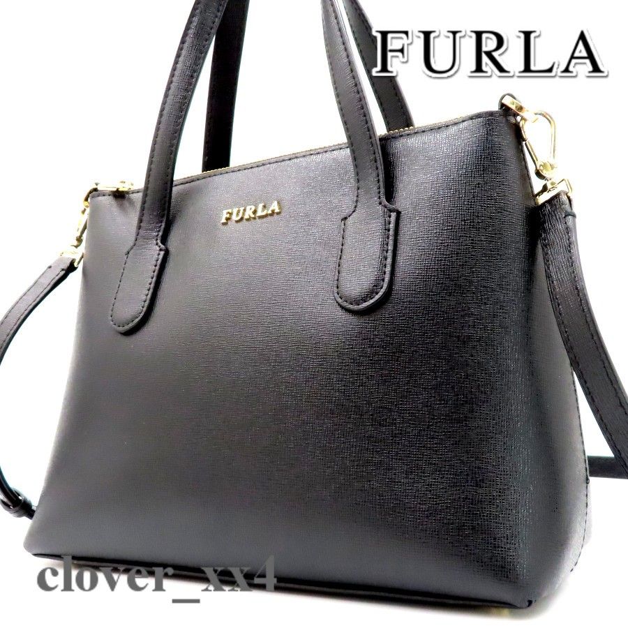 美品】フルラ ショルダーバッグ ブラック 黒 レザー ジル FURLA 美品】フルラ ショルダーバッグ ブラック 黒 レザー ジル FURLA