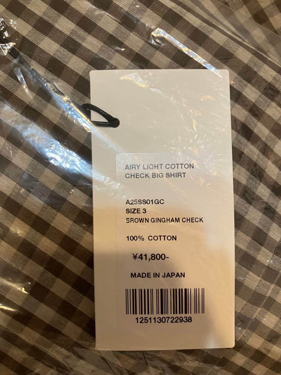 AIRY LIGHT COTTON CHECK BIG SHIRT|Yahoo!フリマ(旧PayPay AIRY LIGHT COTTON CHECK BIG SHIRT|Yahoo!フリマ(旧PayPay