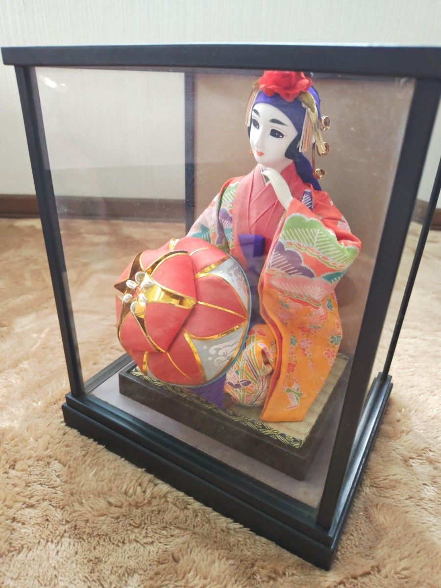琉球人形 ガラスケース入り琉球 沖縄 花笠 踊り 紅型 着物 昭和 琉球人形 ガラスケース入り琉球 沖縄 花笠 踊り 紅型 着物 昭和
