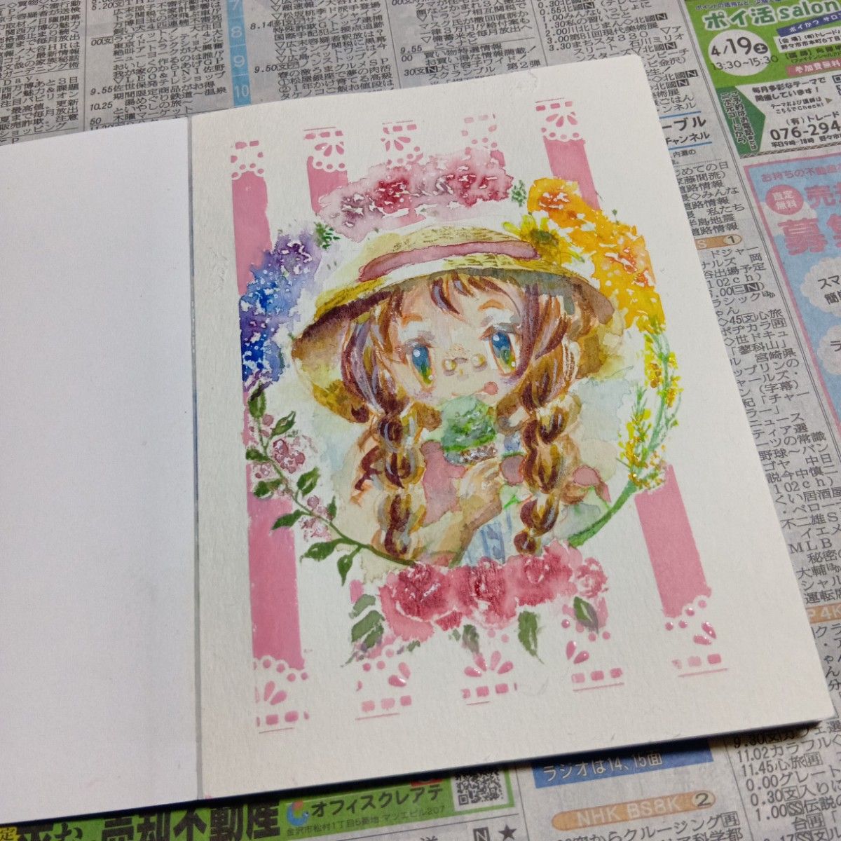手描きイラスト 原画 女の子 オリジナルイラスト ハンドメイド 手描きイラスト 原画 女の子 オリジナルイラスト ハンドメイド