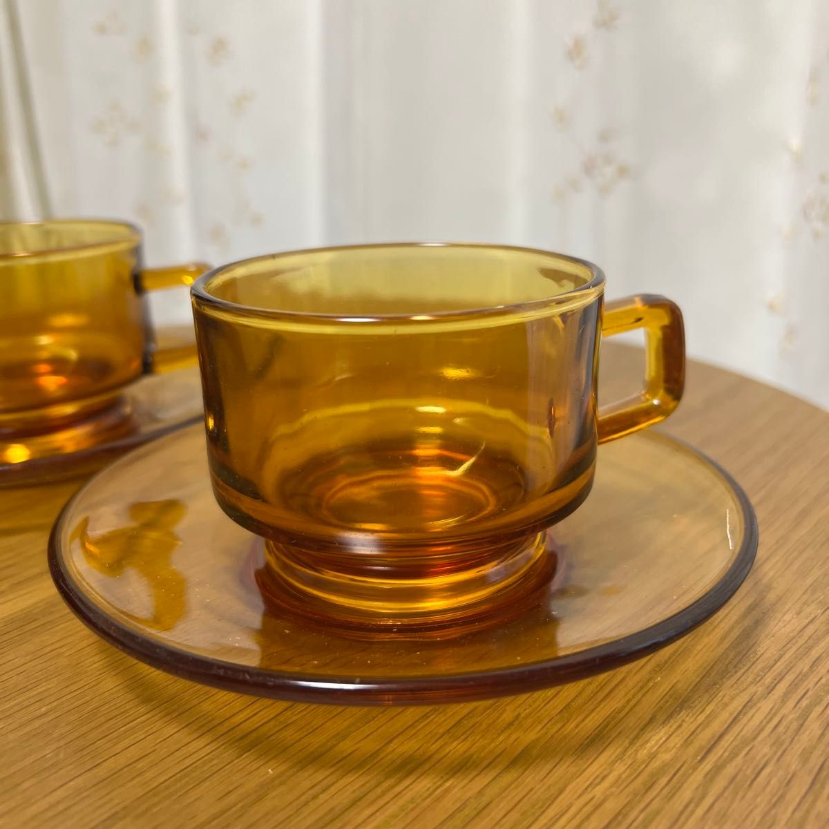 昭和レトロ 琥珀色 カップ ソーサー 紅茶 ティーカップ 未使用品 昭和レトロ 琥珀色 カップ ソーサー 紅茶 ティーカップ 未使用品