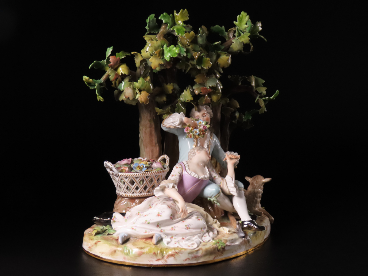 晃】MEISSEN マイセン 巨匠J.J.ケンドラー原型 『木陰の羊飼いの 晃】MEISSEN マイセン 巨匠J.J.ケンドラー原型 『木陰の羊飼いの