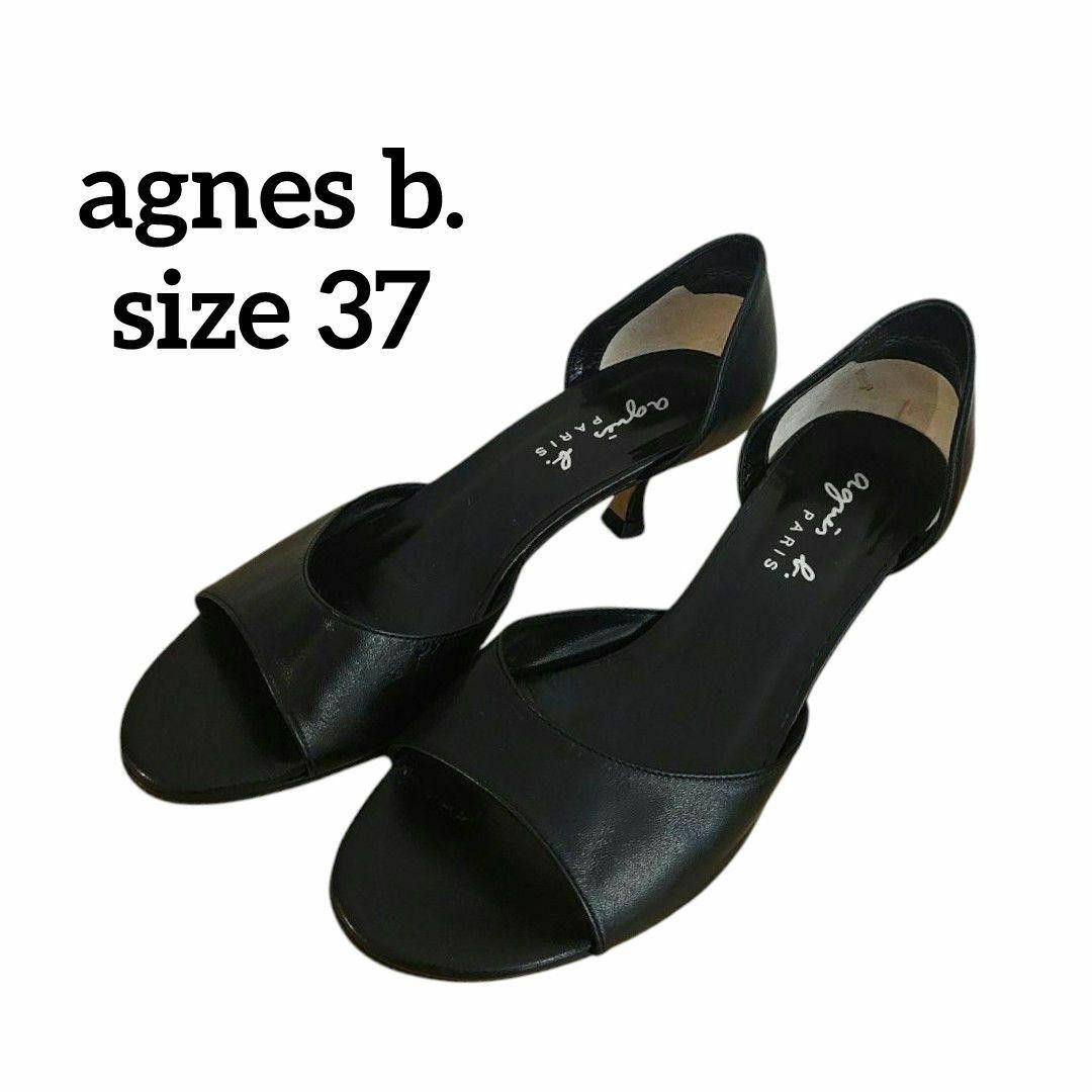 美品 agnes b アニエスベー サンダル パンプス ブラック 37 美品 agnes b アニエスベー サンダル パンプス ブラック 37