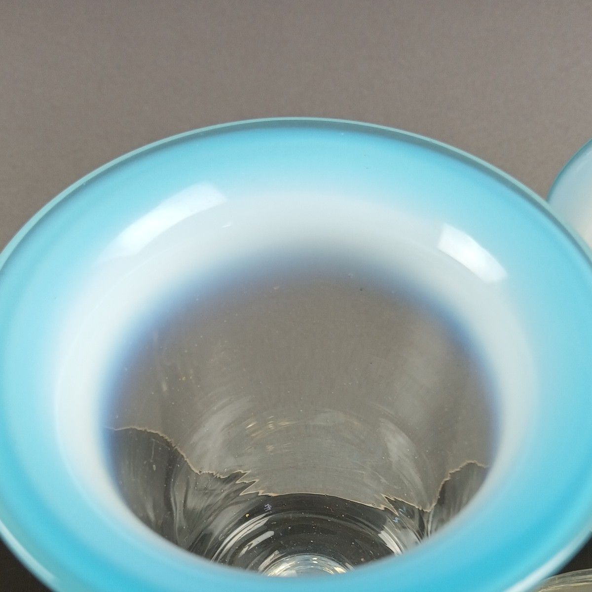 アンティーク 氷コップ 昭和レトロ 吹 ガラス 5個 乳白に青 無 アンティーク 氷コップ 昭和レトロ 吹 ガラス 5個 乳白に青 無