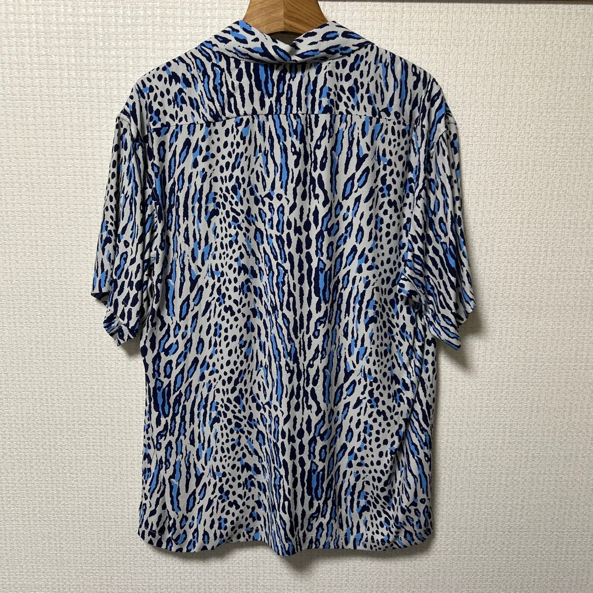 Schott ブルーレオパード柄 オープンカラーシャツ シャツ Schott/ショット/RAYON SHIRT LEOPARD/レーヨンシャツ
