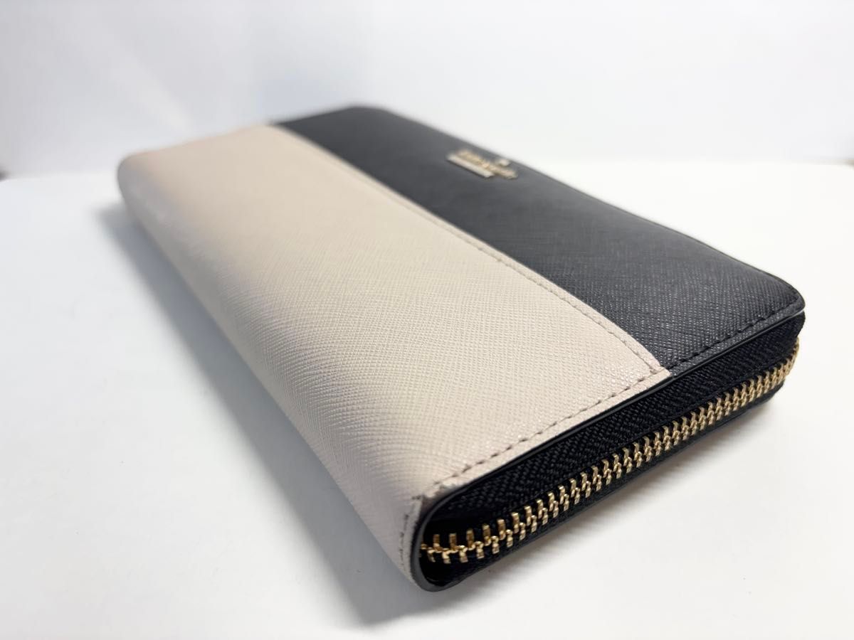 kate spade new york 長財布 バイカラー ブラック×ベージュ kate spade new york 長財布 バイカラー ブラック×ベージュ