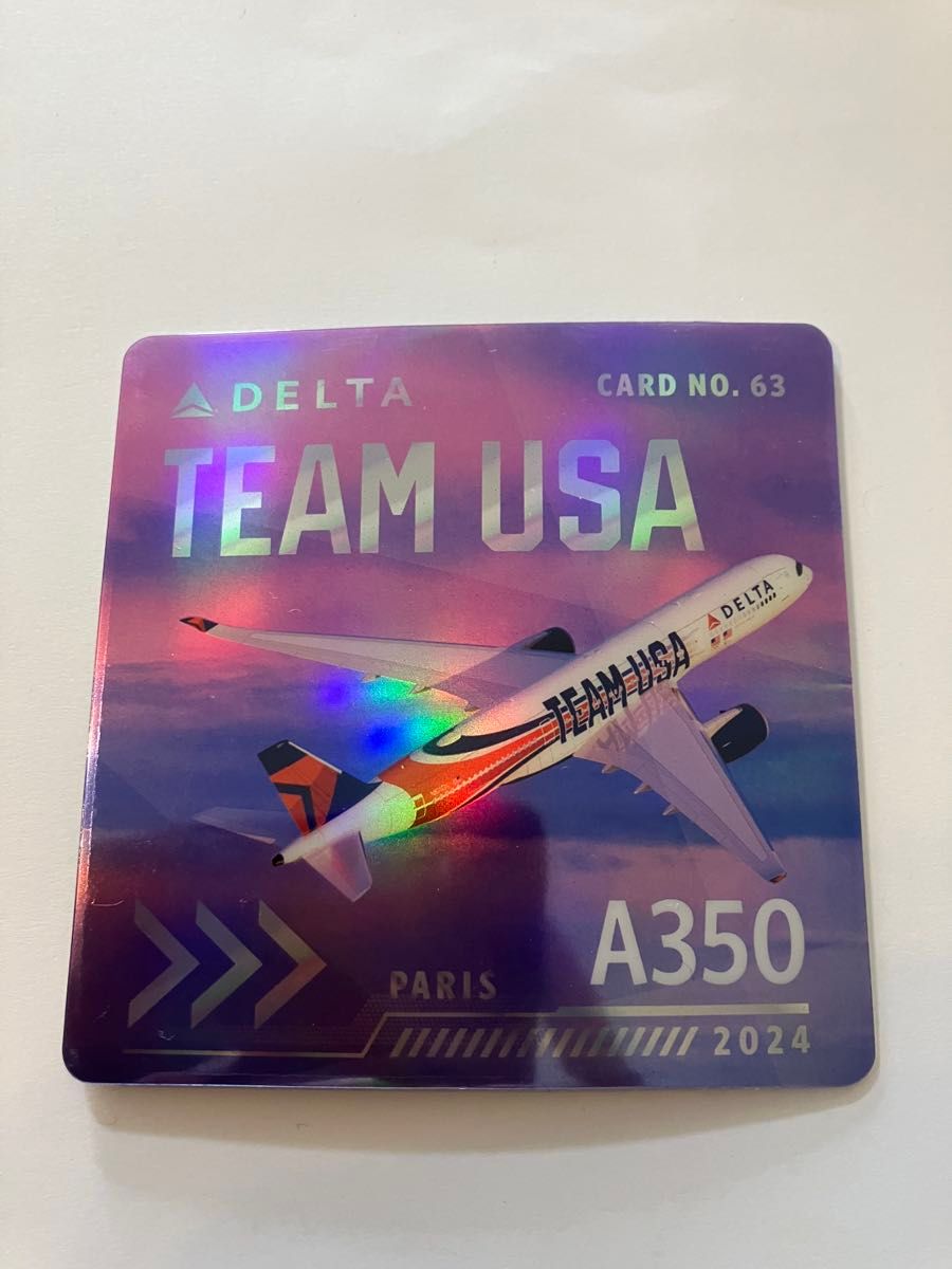 デルタ航空 パリ五輪記念飛行機カード A350 TEAM USA DELTA デルタ航空 パリ五輪記念飛行機カード A350 TEAM USA DELTA