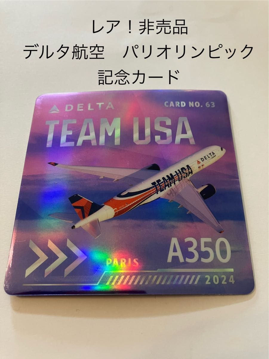 デルタ航空 パリ五輪記念飛行機カード A350 TEAM USA DELTA デルタ航空 パリ五輪記念飛行機カード A350 TEAM USA DELTA