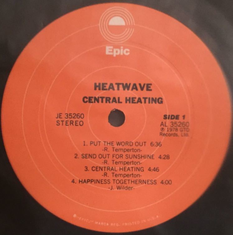 【US盤/美盤(EX)/LP】Heatwave Central Heating / 試聴検品済_画像2
