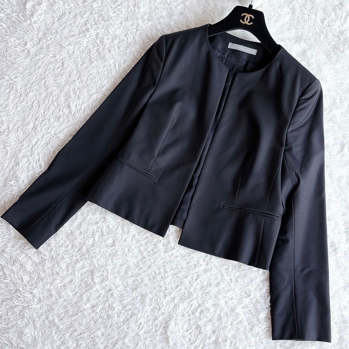 セオリーリュクス EXECUTIVE ノーカラージャケット ブラック 黒 セオリーリュクス EXECUTIVE ノーカラージャケット ブラック 黒