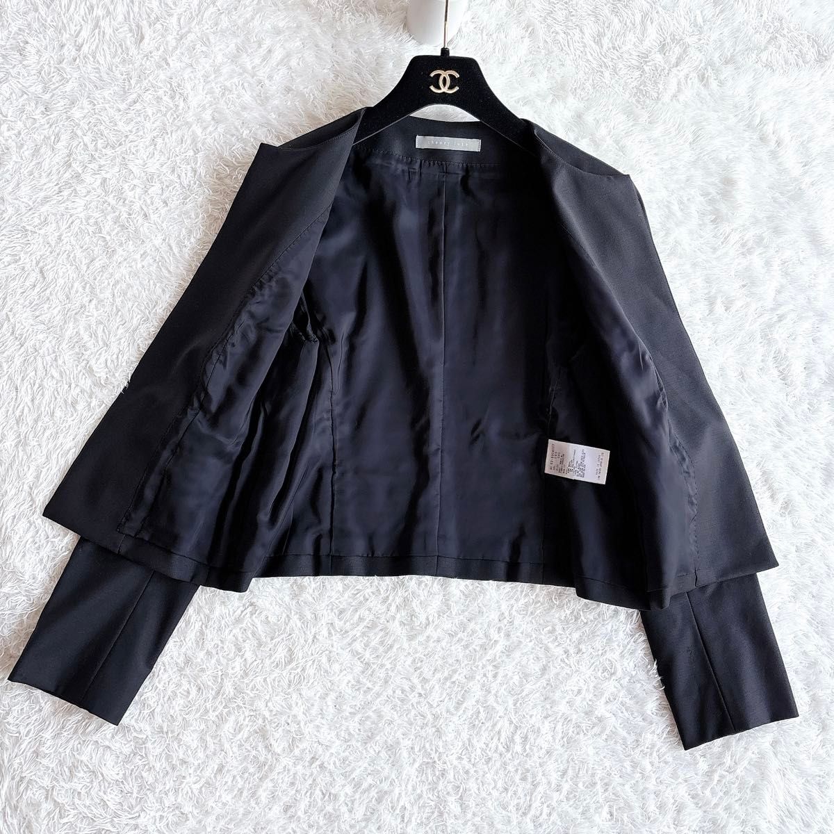 セオリーリュクス EXECUTIVE ノーカラージャケット ブラック 黒 セオリーリュクス EXECUTIVE ノーカラージャケット ブラック 黒