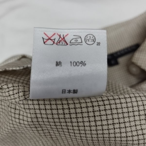 D193 RALPH LAUREN RL ラルフローレン 半袖 シャツ 羽織 ワンポイント ロゴ 刺繍 総柄 チェック コットン 日本制 ライトベージュ 9