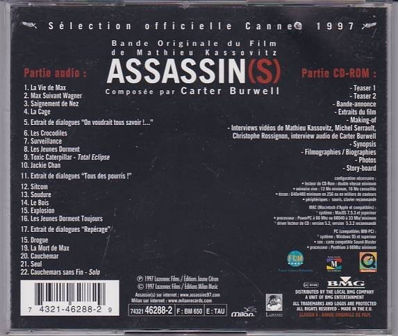 ■CD アサシンズ/Assassin(s) オリジナルサウンドトラック/サントラ *マチュー・カソヴィッツ/カーター・バーウェル/日本語解説書付 ■_画像2