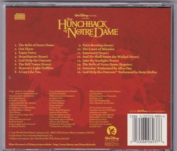 ■CD Hunchback of Notre Dame ディズニー ノートルダムの鐘 オリジナルサウンドトラック/サントラ ■_画像2