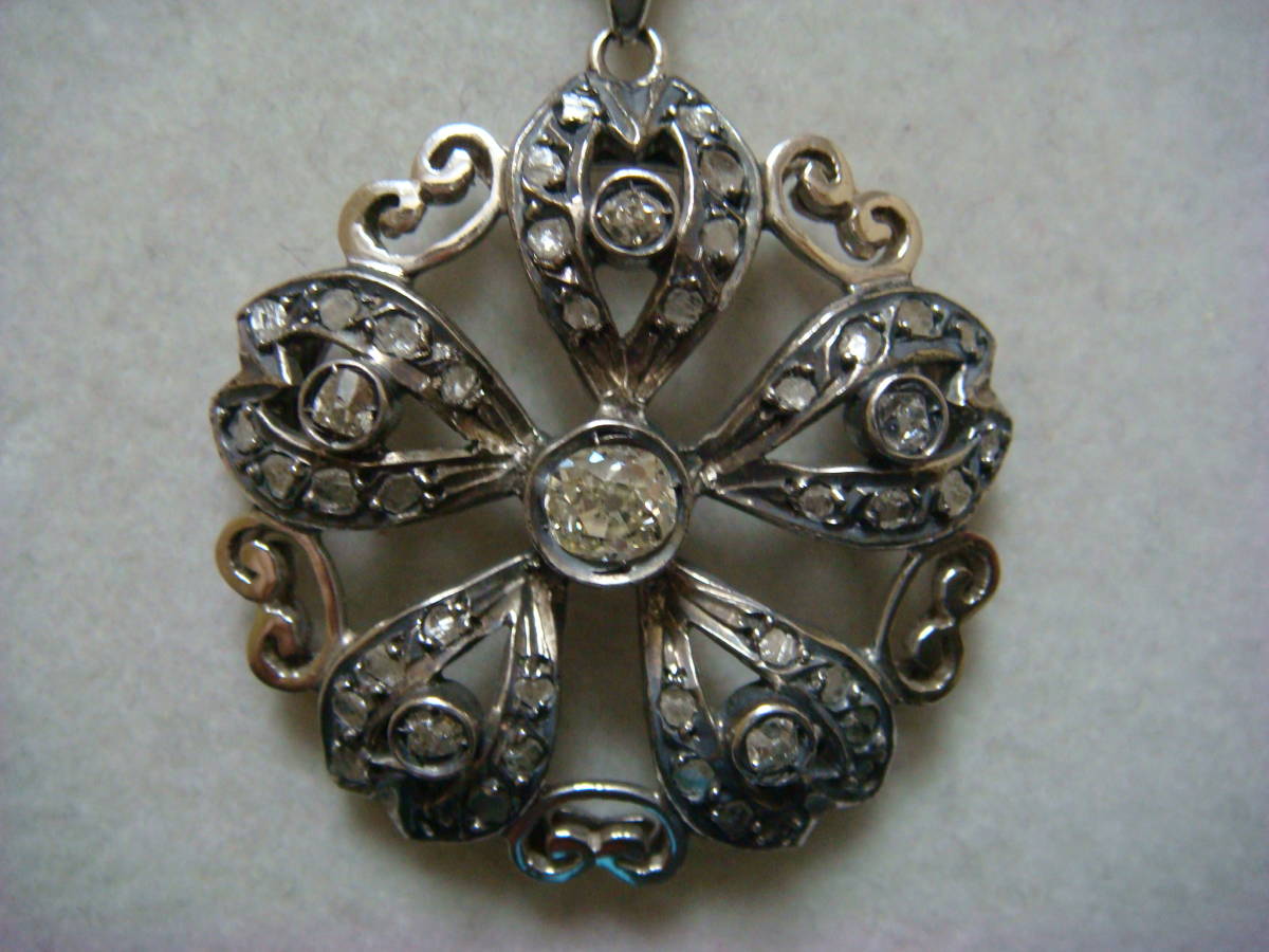 * antique Old cut diamond pendant George Anne?*