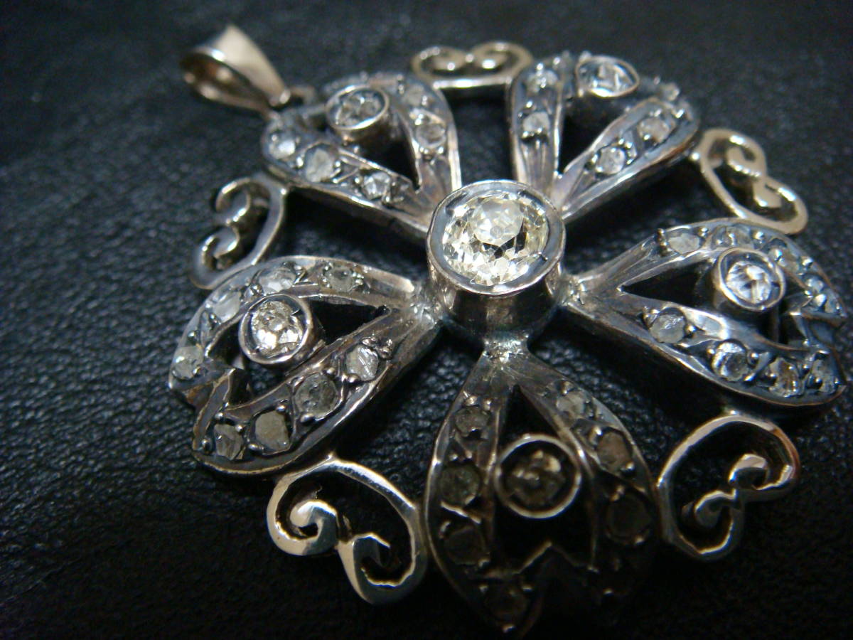 * antique Old cut diamond pendant George Anne?*