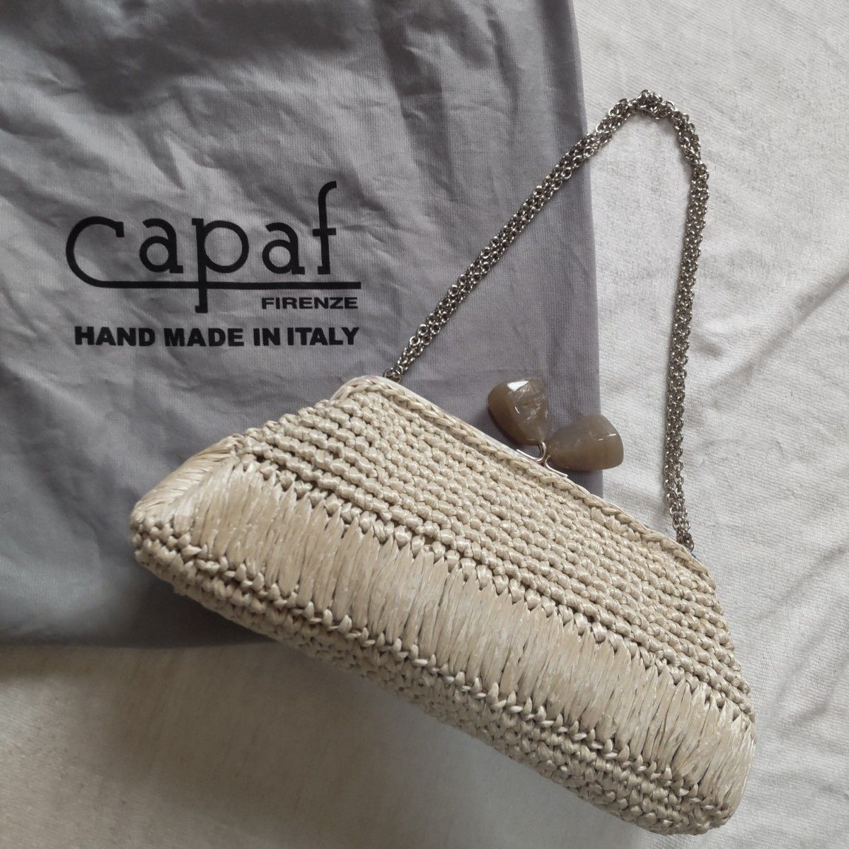 Capaf カパフ かごバッグ がま口 ハンドバッグ チェーン 保存袋 Capaf カパフ かごバッグ がま口 ハンドバッグ チェーン 保存袋