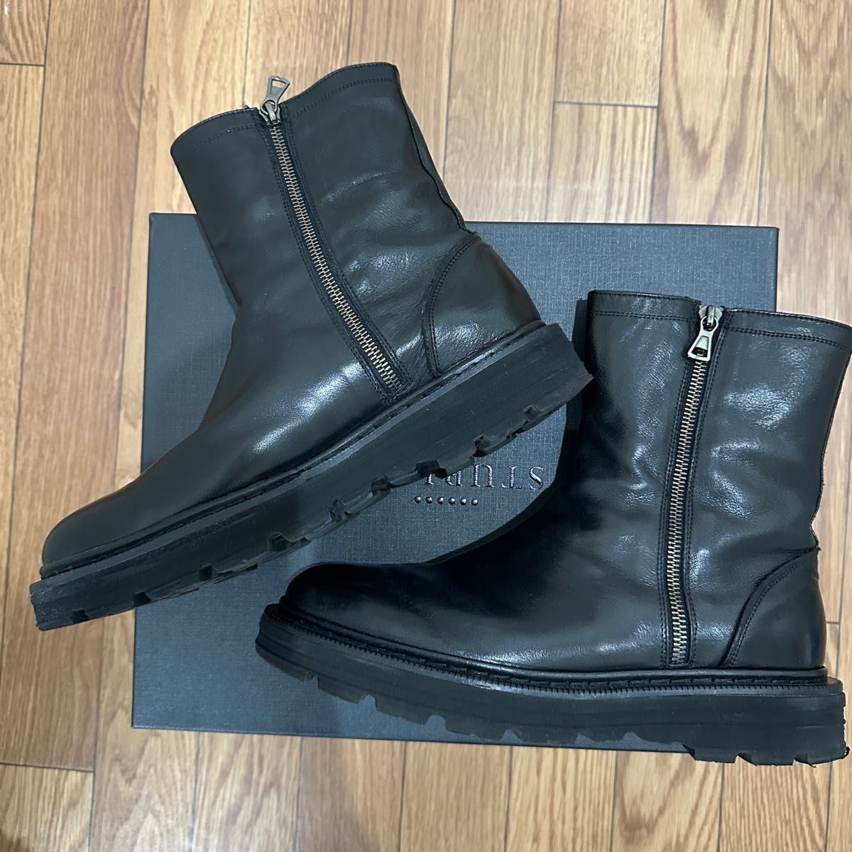 STURLINI】 BOOTS BOTH SIDES ZIP UP 39 ブラック ショート STURLINI】 BOOTS BOTH SIDES ZIP UP 39 ブラック ショート