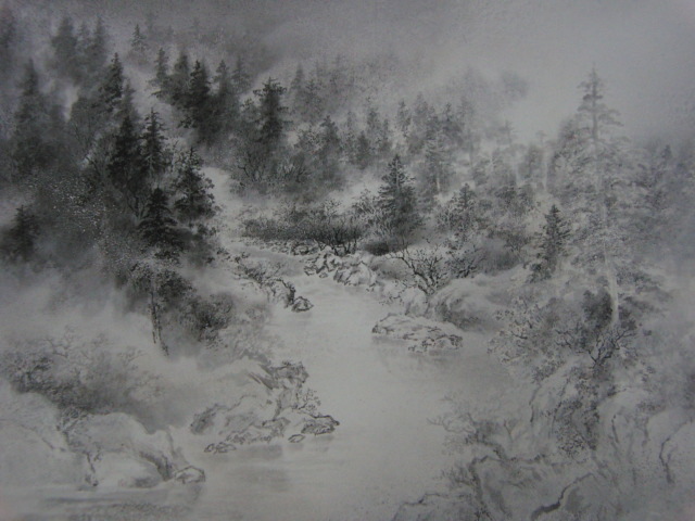 山本和夫、【雨後】、希少な額装用画集より、状態良好、新品額装 山本和夫、【雨後】、希少な額装用画集より、状態良好、新品額装