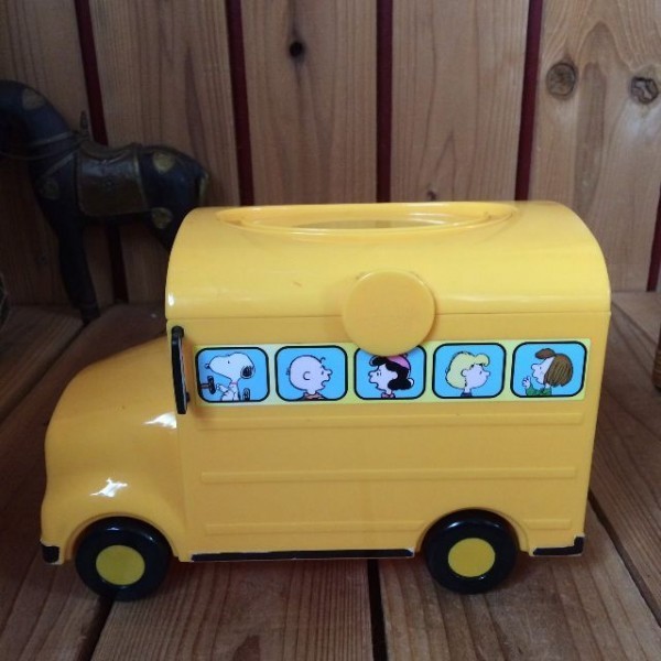 } Peanuts SNOOPY Snoopy * school автобус type пластиковый * кейс для хранения * игрушка игрушка * ручная сумка сумка type бардачок *USJ универсальный Studio 