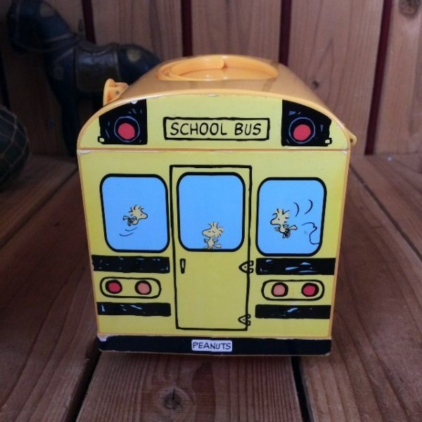 } Peanuts SNOOPY Snoopy * school автобус type пластиковый * кейс для хранения * игрушка игрушка * ручная сумка сумка type бардачок *USJ универсальный Studio 