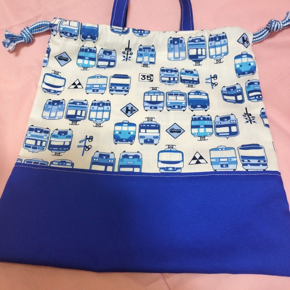 ハンドメイド 体操着袋 巾着 給食袋 体操服袋 入園 電車 お ハンドメイド 体操着袋 巾着 給食袋 体操服袋 入園 電車 お
