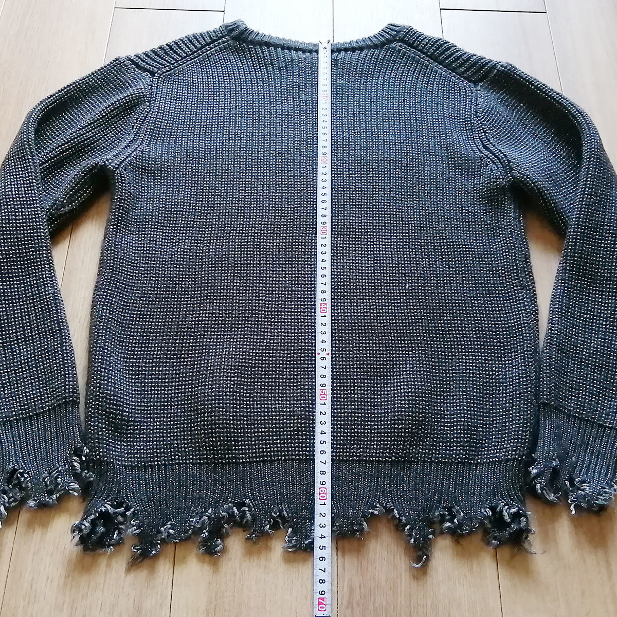 attack the mind 7 Knit Boutique 9200 ニット ダメージ加工 グレー ダメージ 加工 アタックザマインド_画像3