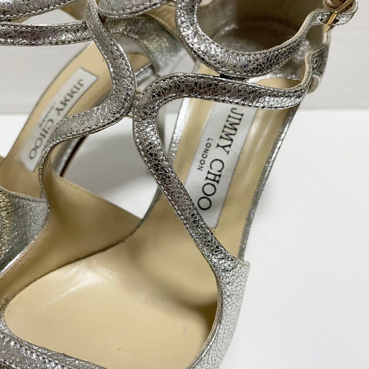 JIMMY CHOO ジミーチュウ アンクルストラップ パンプス シルバー JIMMY CHOO ジミーチュウ アンクルストラップ パンプス シルバー