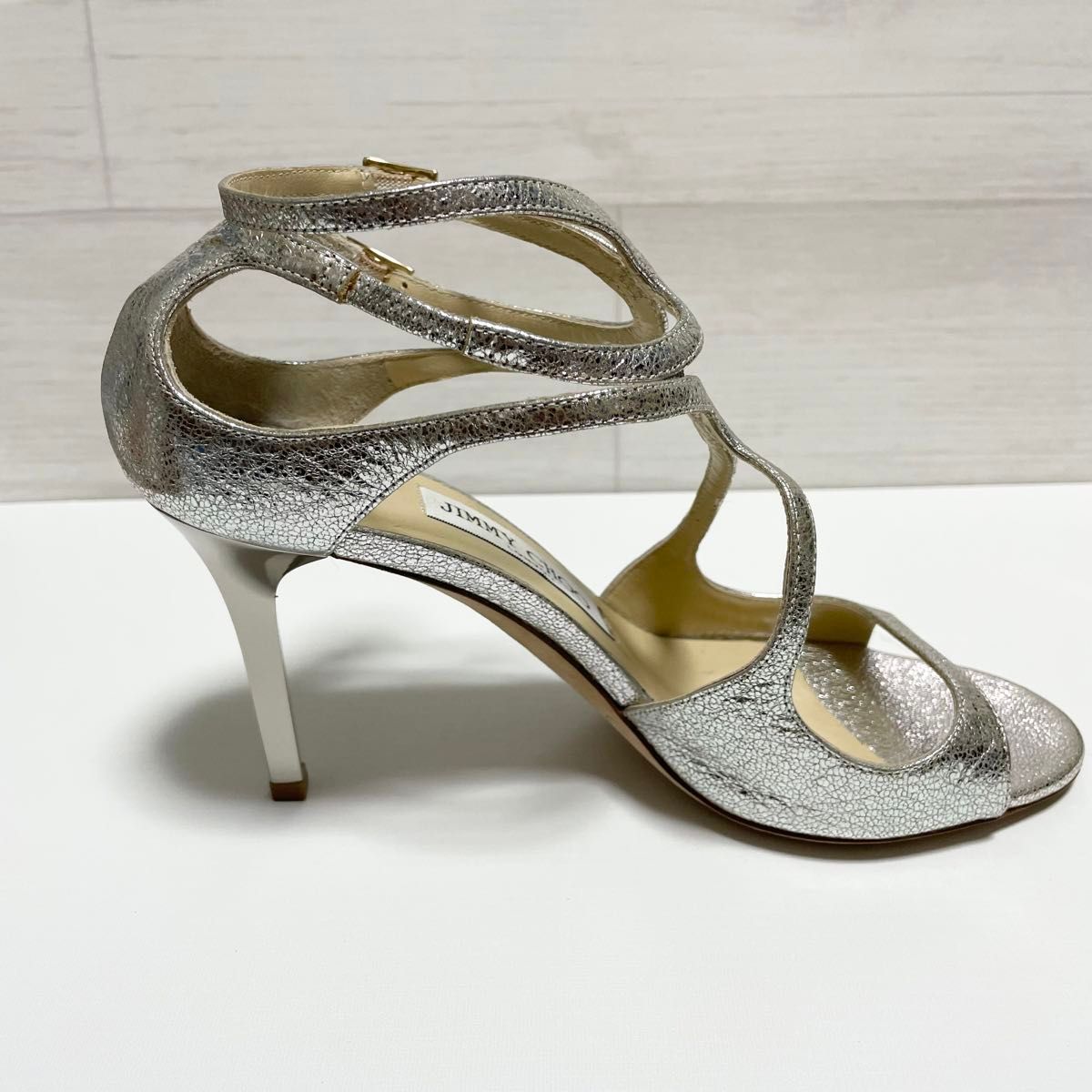 JIMMY CHOO ジミーチュウ アンクルストラップ パンプス シルバー JIMMY CHOO ジミーチュウ アンクルストラップ パンプス シルバー