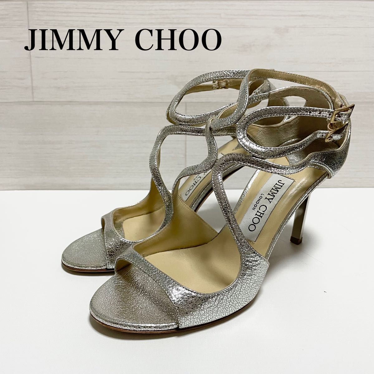 JIMMY CHOO ジミーチュウ アンクルストラップ パンプス シルバー JIMMY CHOO ジミーチュウ アンクルストラップ パンプス シルバー
