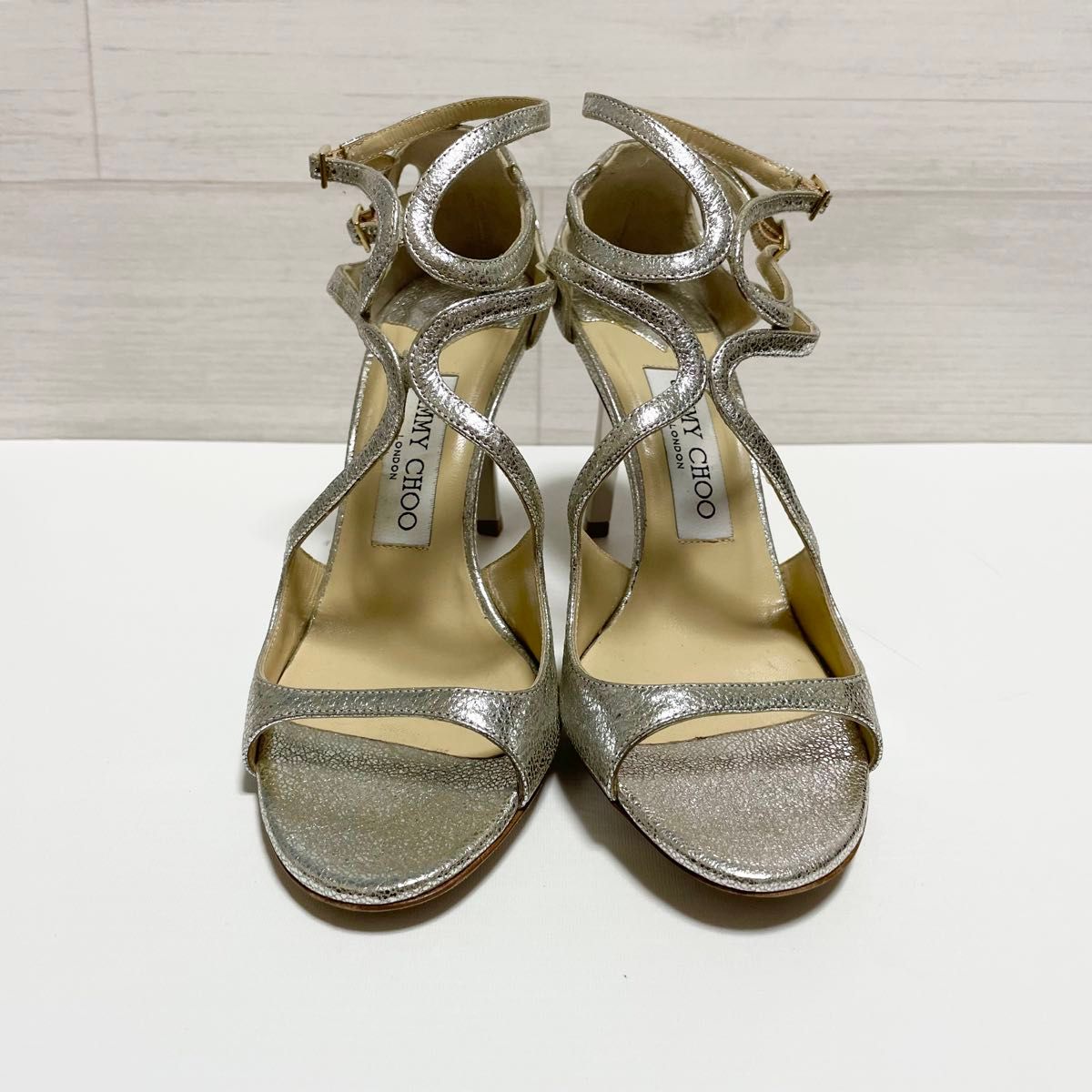 JIMMY CHOO ジミーチュウ アンクルストラップ パンプス シルバー JIMMY CHOO ジミーチュウ アンクルストラップ パンプス シルバー