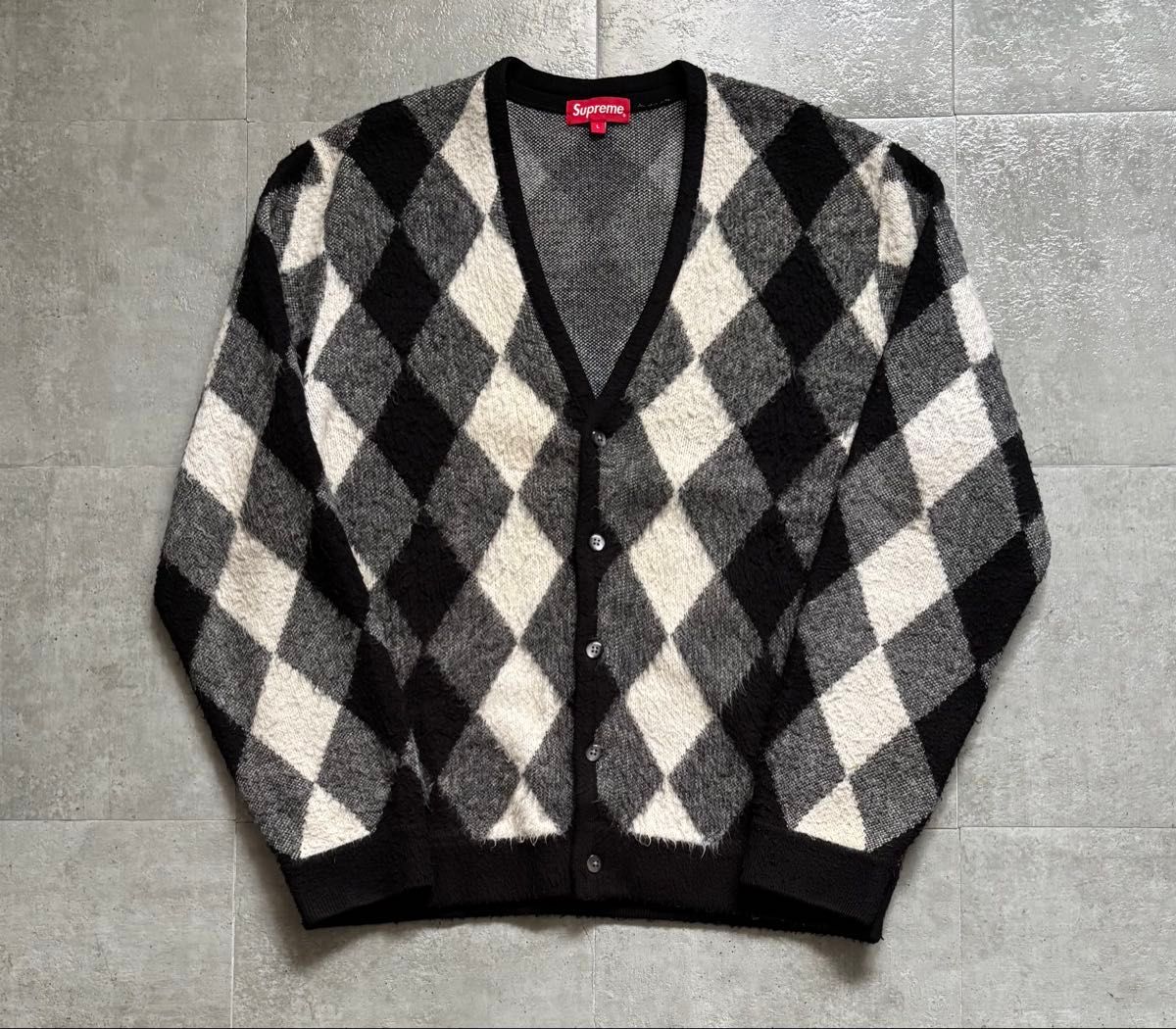 野村訓市着用モデル 18ss Supreme Brushed Argyle Cardigan 野村訓市着用モデル 18ss Supreme Brushed Argyle Cardigan