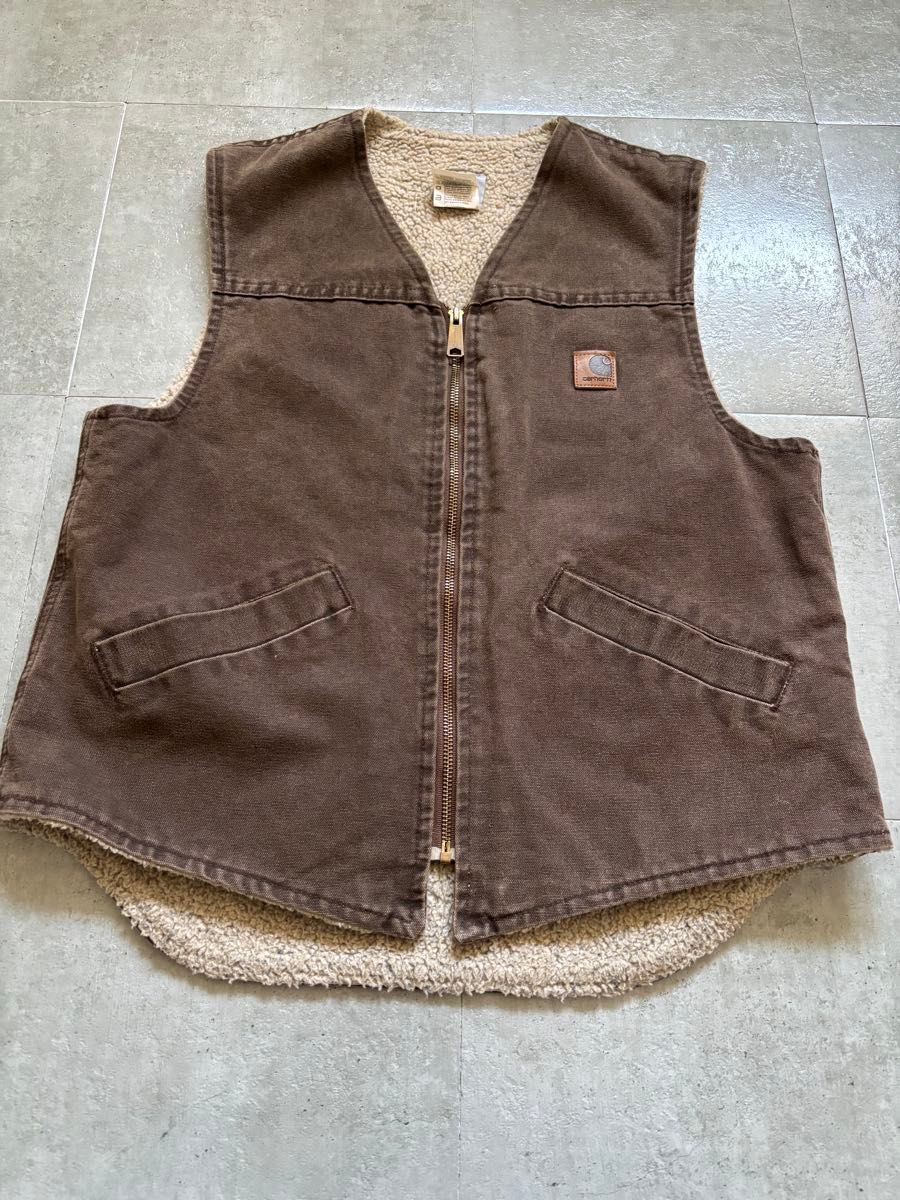 USA製 Carhartt カーハート ダックベスト ブラウン Mサイズ USA製 Carhartt カーハート ダックベスト ブラウン Mサイズ
