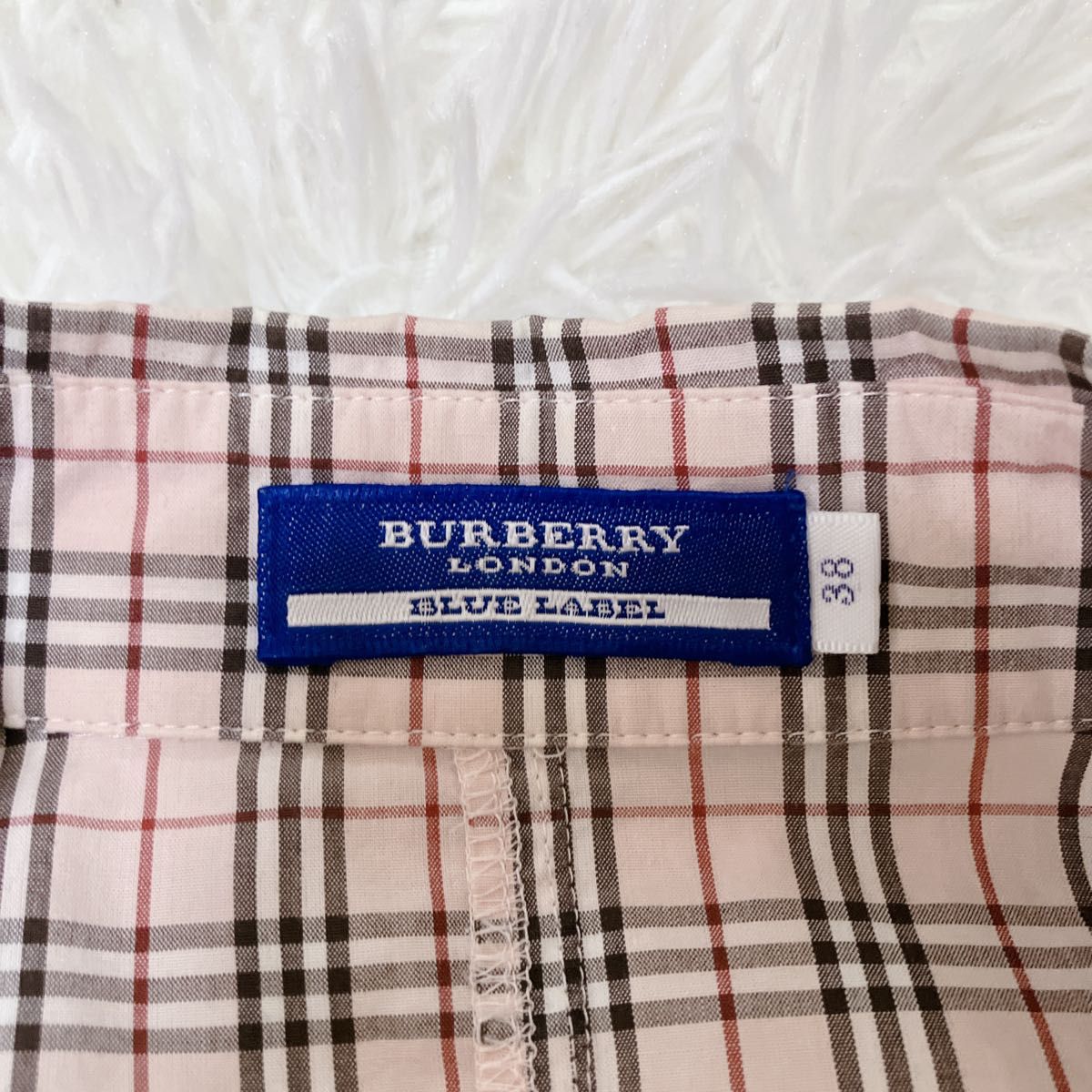 美品】Burberry ノバチェック 七分袖 シャツ ピンク バーバリー 美品】Burberry ノバチェック 七分袖 シャツ ピンク バーバリー