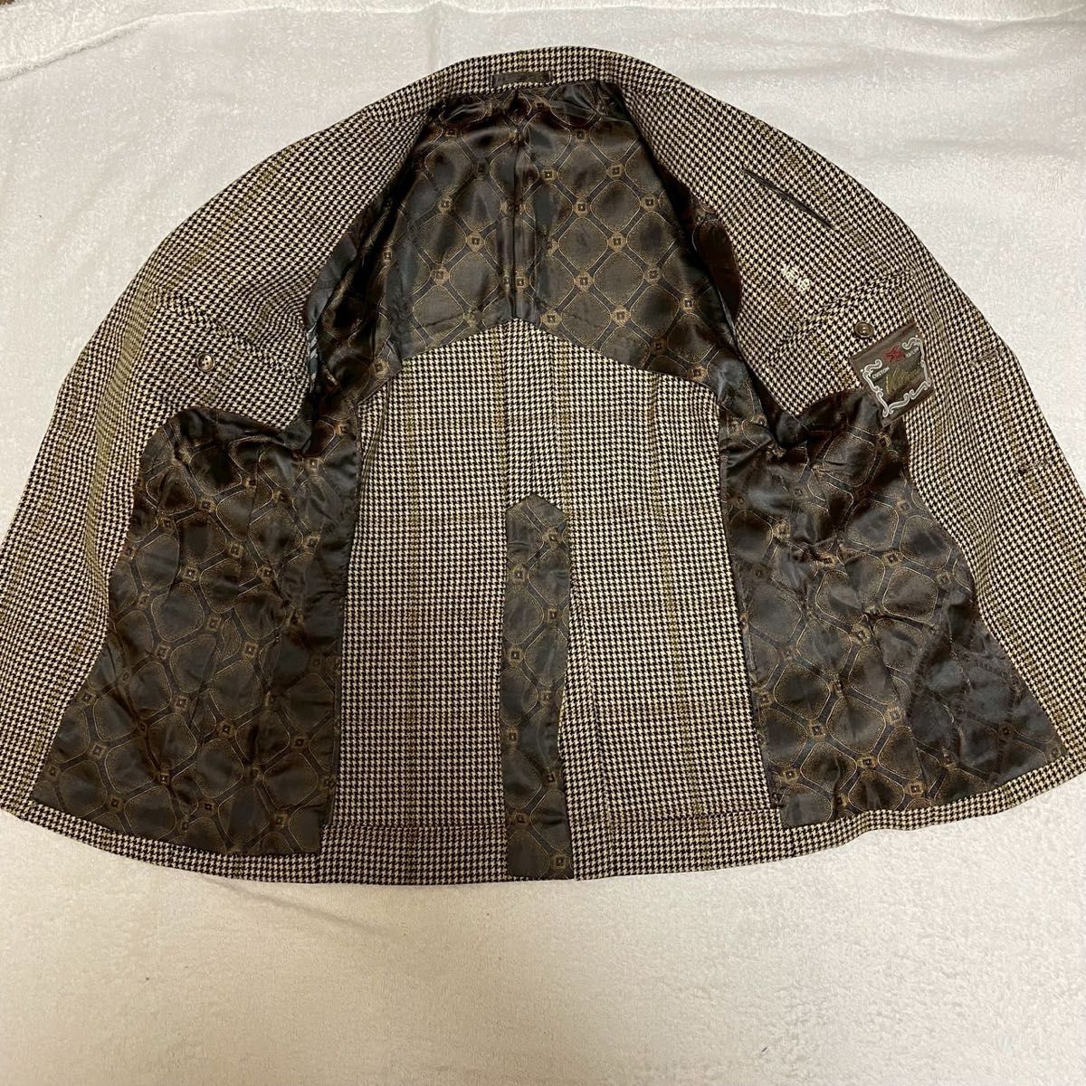 オーダーメイド Kitami ベージュ 千鳥柄 フリーサイズ 1タック オーダーメイド Kitami ベージュ 千鳥柄 フリーサイズ 1タック